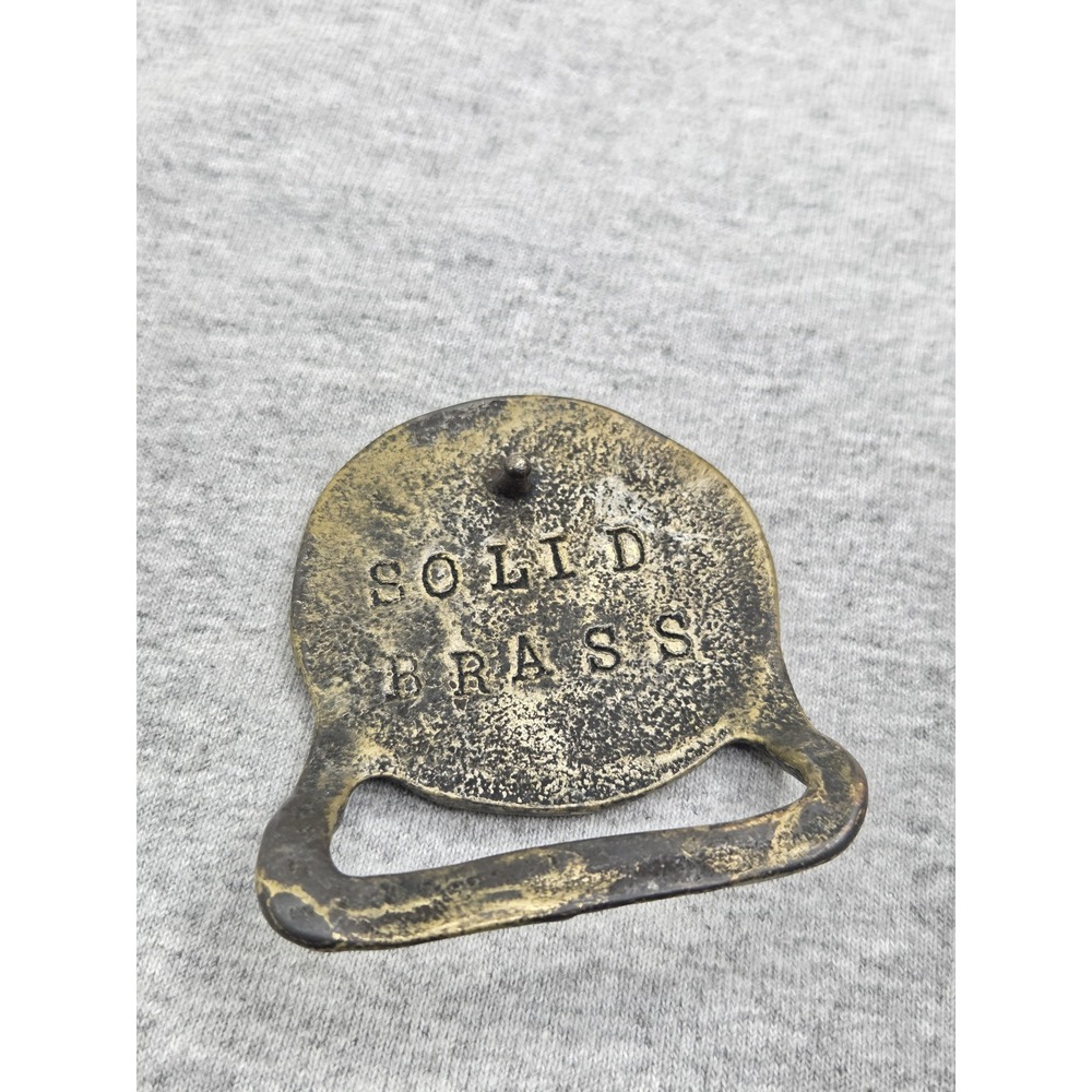 Rare Vintage Handmade Native American Indian Chief Head Solid Brass Belt Buckle - Picture 3 of 9